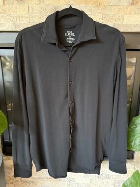 True Classic Long Sleeve Button Down Shirt - Black
